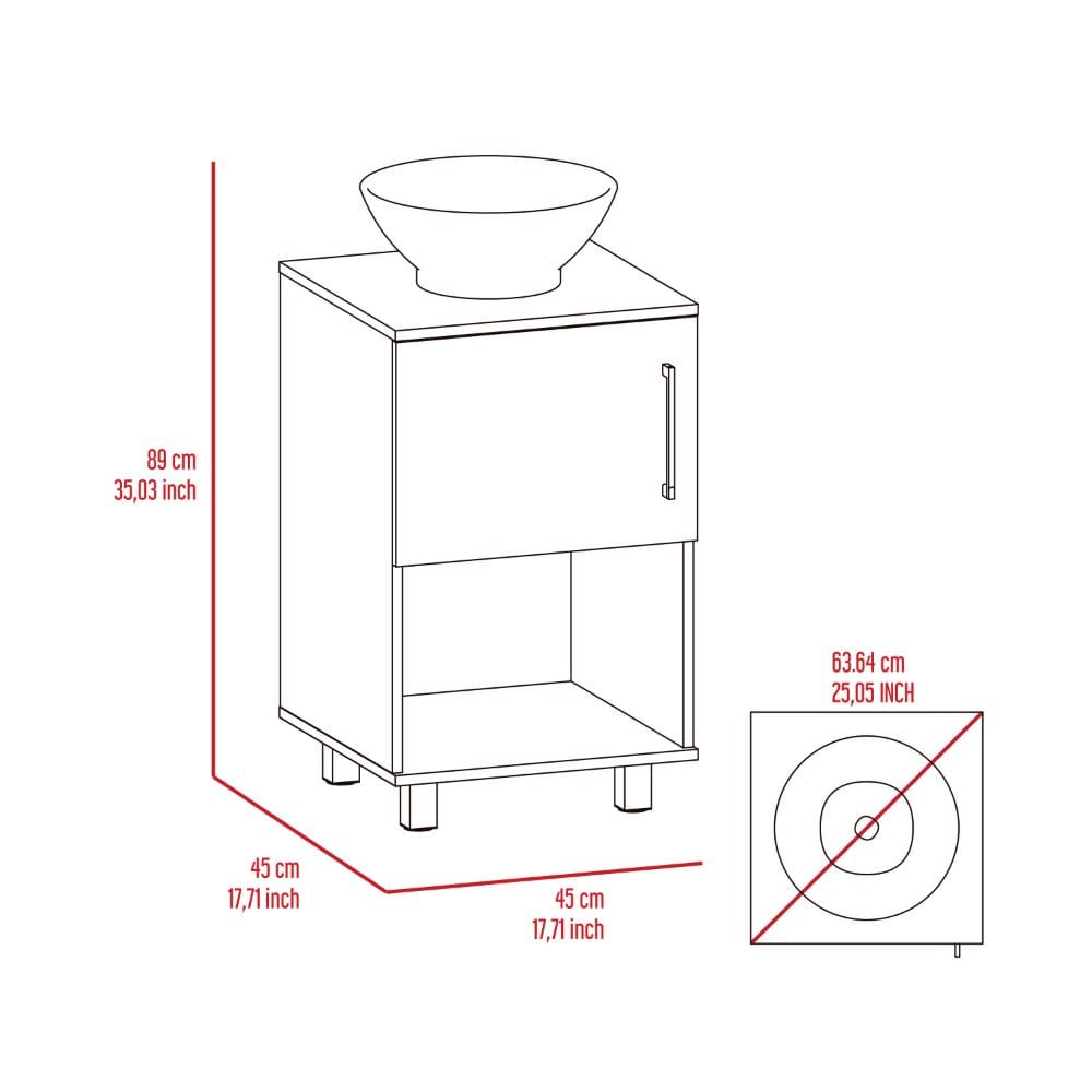 Wenge Bathroom Vanity with Storage Shelf