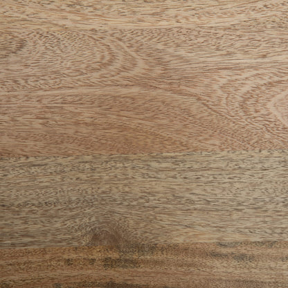 66 Inch Light Brown Wood Dining Table - Modern Industrial Style