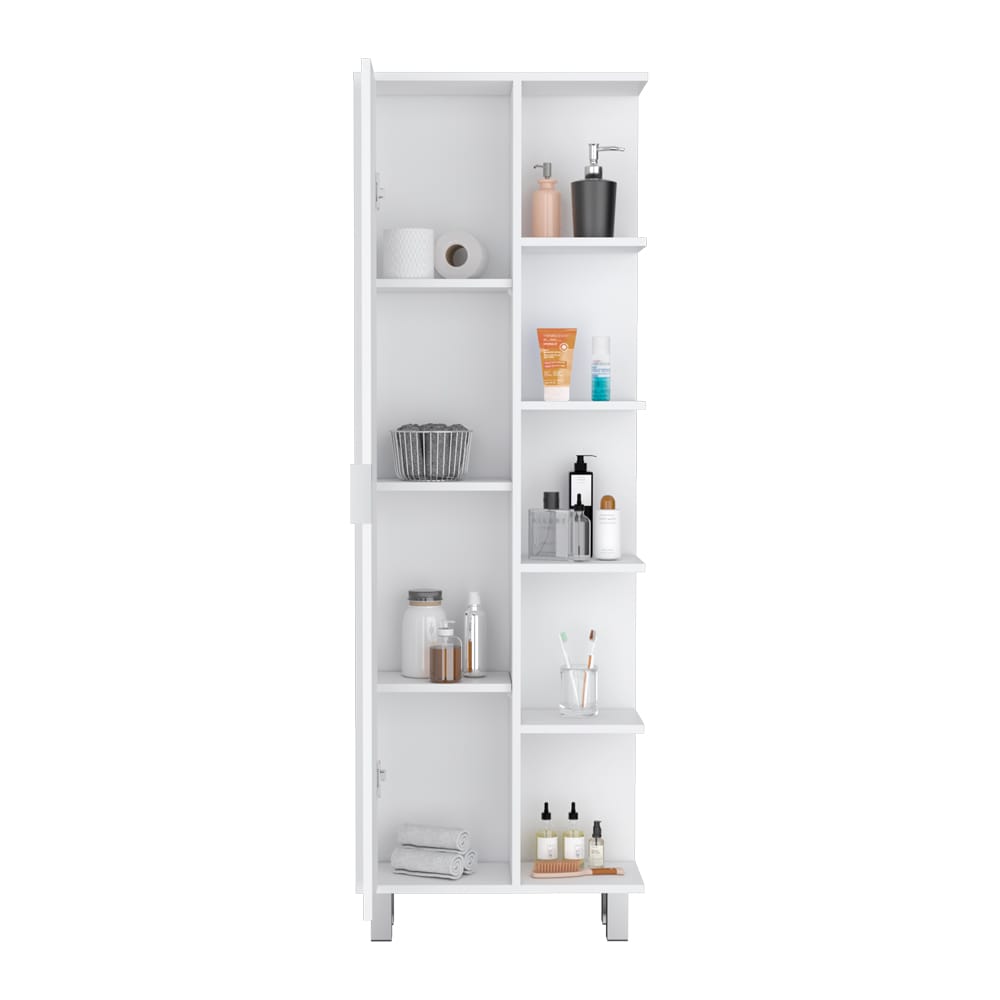 White Bathroom Storage Cabinet - 82" Wide