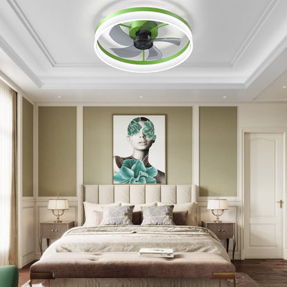 Modern Green Ceiling Fan with Lights - ABS Finish