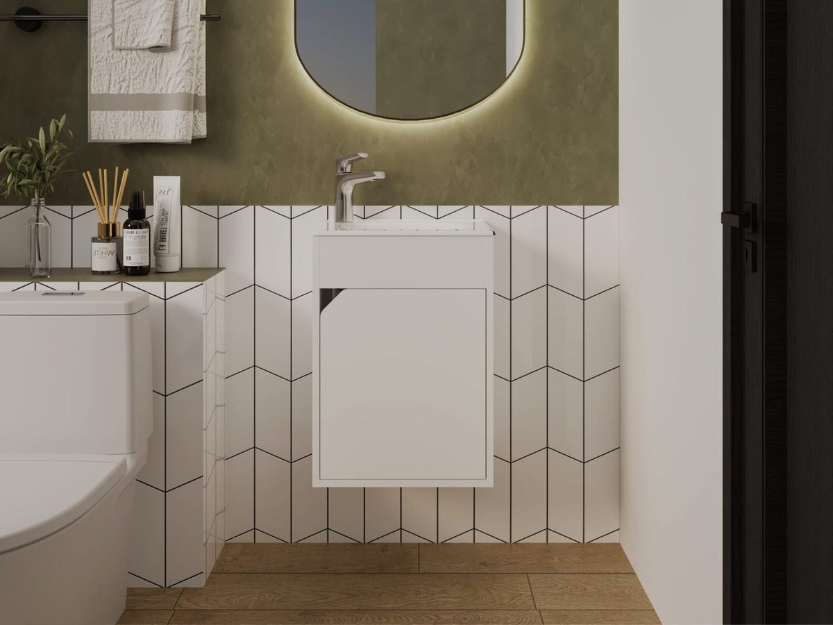 White Bathroom Vanity Sink - Storage & Modern Design