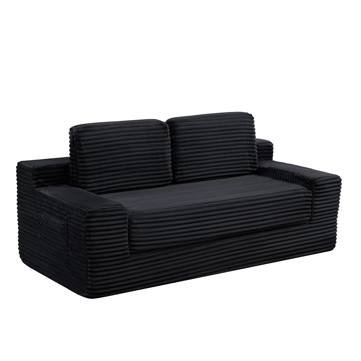 Black Foam Sofa Bed - 2-in-1 Convertible Sofa for Living Room