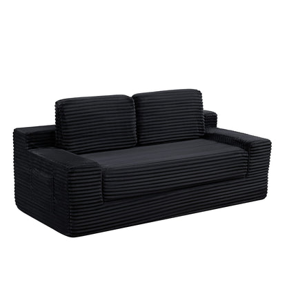 Black Foam Sofa Bed - 2-in-1 Convertible Sofa for Living Room