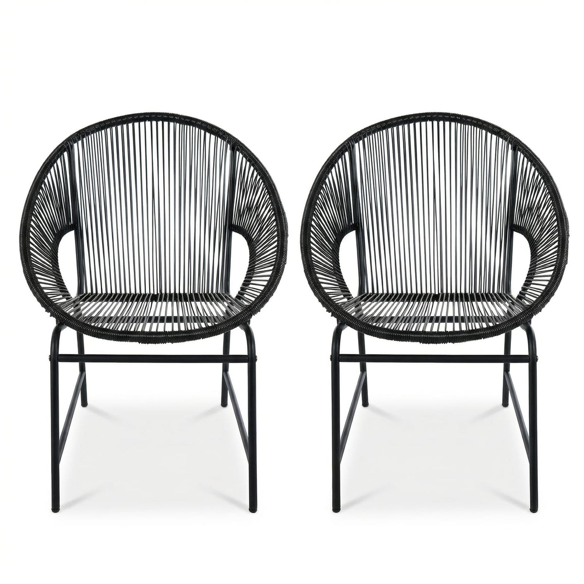 Black Outdoor Lounge Set for Poolside or Garden Patio