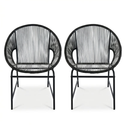 Black Outdoor Lounge Set for Poolside or Garden Patio