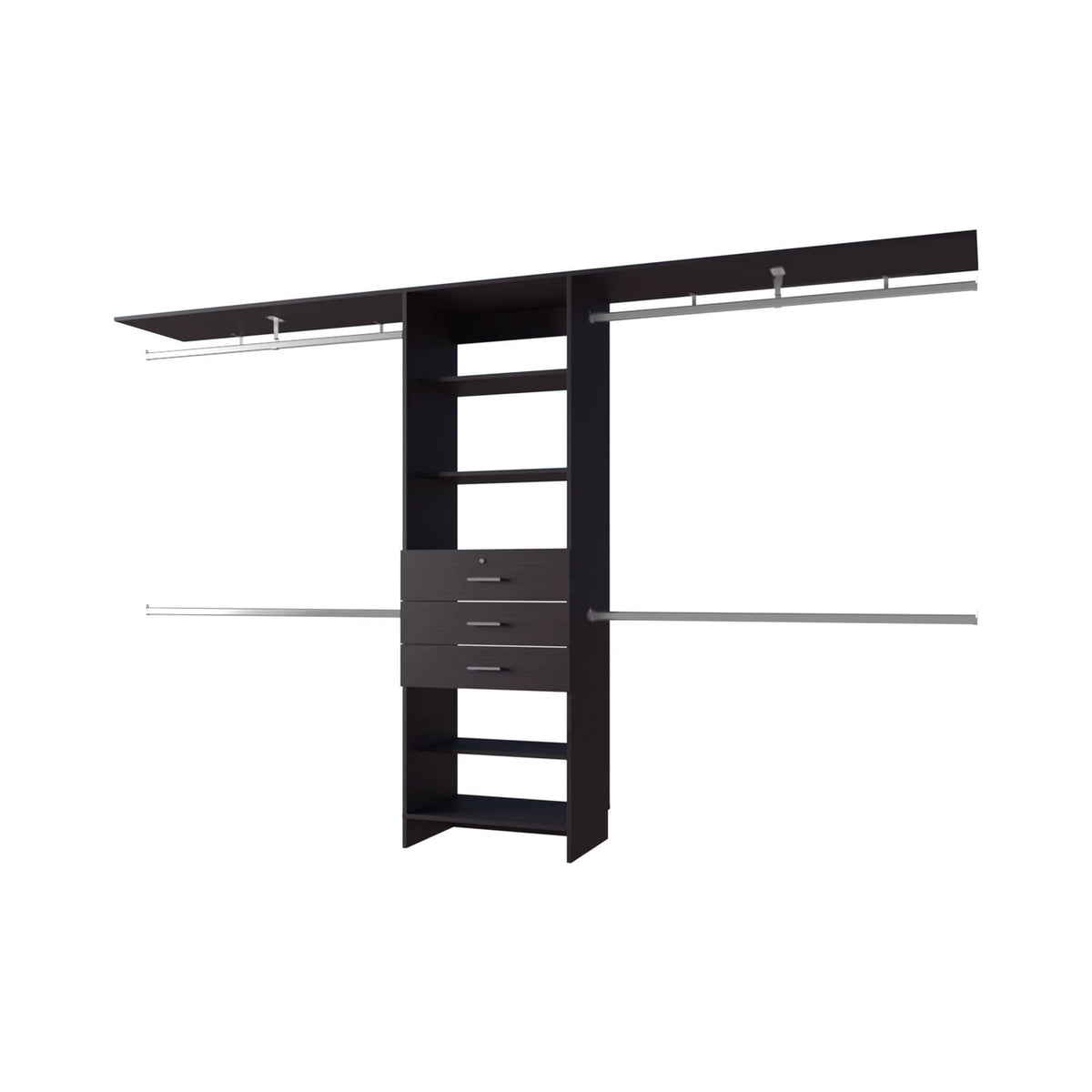 Wengue Modular Closet Organizer System - Dark Brown