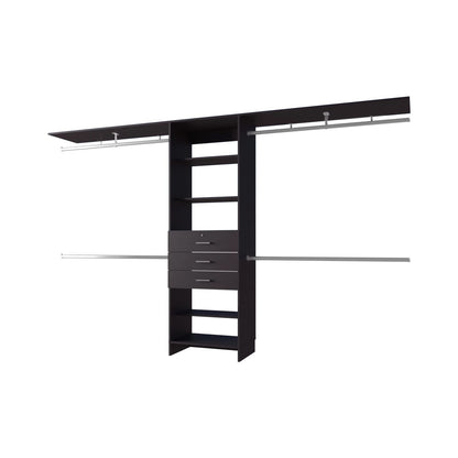 Wengue Modular Closet Organizer System - Dark Brown
