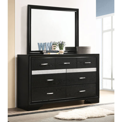 Black 7-Drawer Dresser Bedroom Furniture