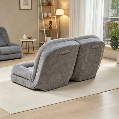 Gray Metal Frame Convertible Sofa Bed - 18 Positions for Living Room