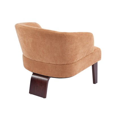 Pumpkin Orange Polyester Accent Chair - Small Modern Lounge Chair for Living Room