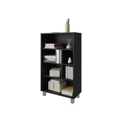 Black Melamine Bookcase 6 Shelves Storage Cabinet