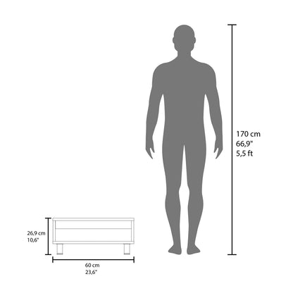 Coffee Table - 1 Shelf, White, Modern Design