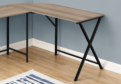 L Shape Computer Desk - 55" Taupe MDF Office Desk for Home Office