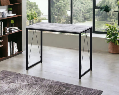 White Black Writing Desk - 35" Workstation Table