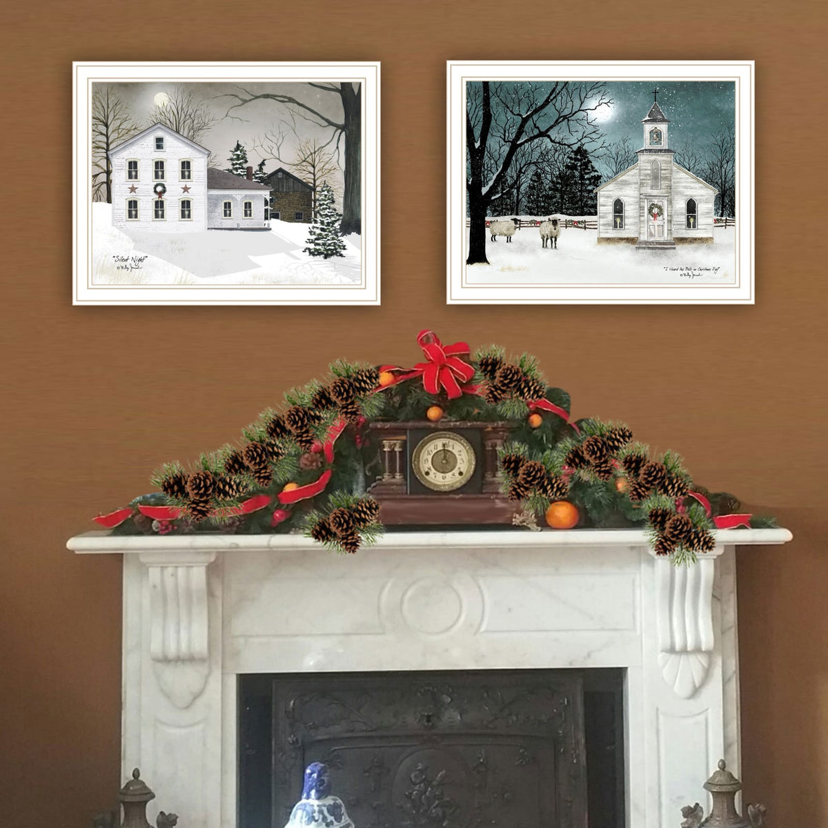 Multi-Colored Wood & Paper Wall Art - 2 Piece Vignette