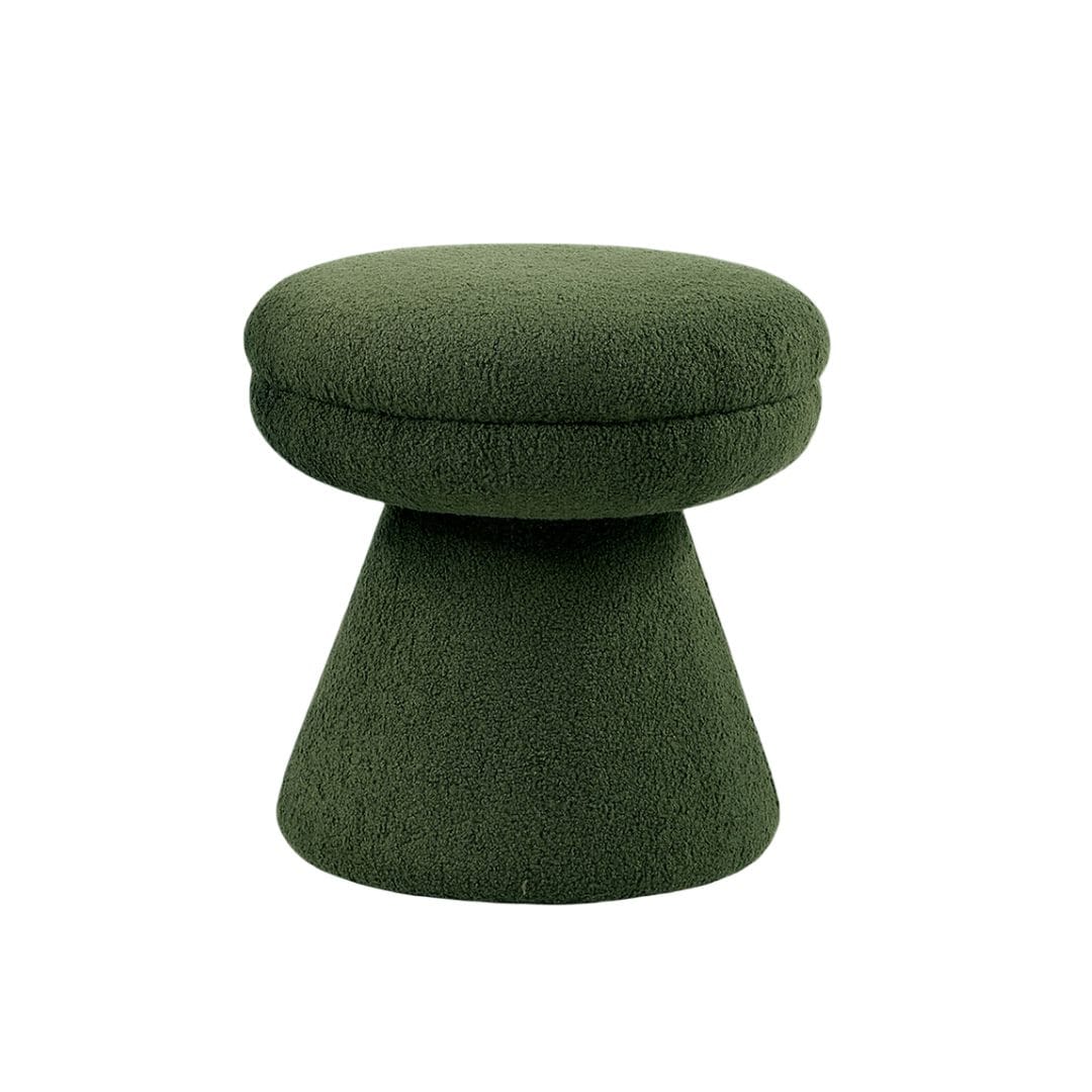 Green Round Accent Stool - Contemporary Bedroom Style