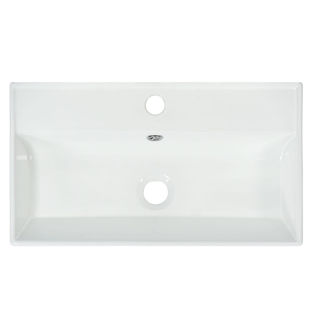 21.6" White Ceramic Bathroom Vanity - Sink Storage