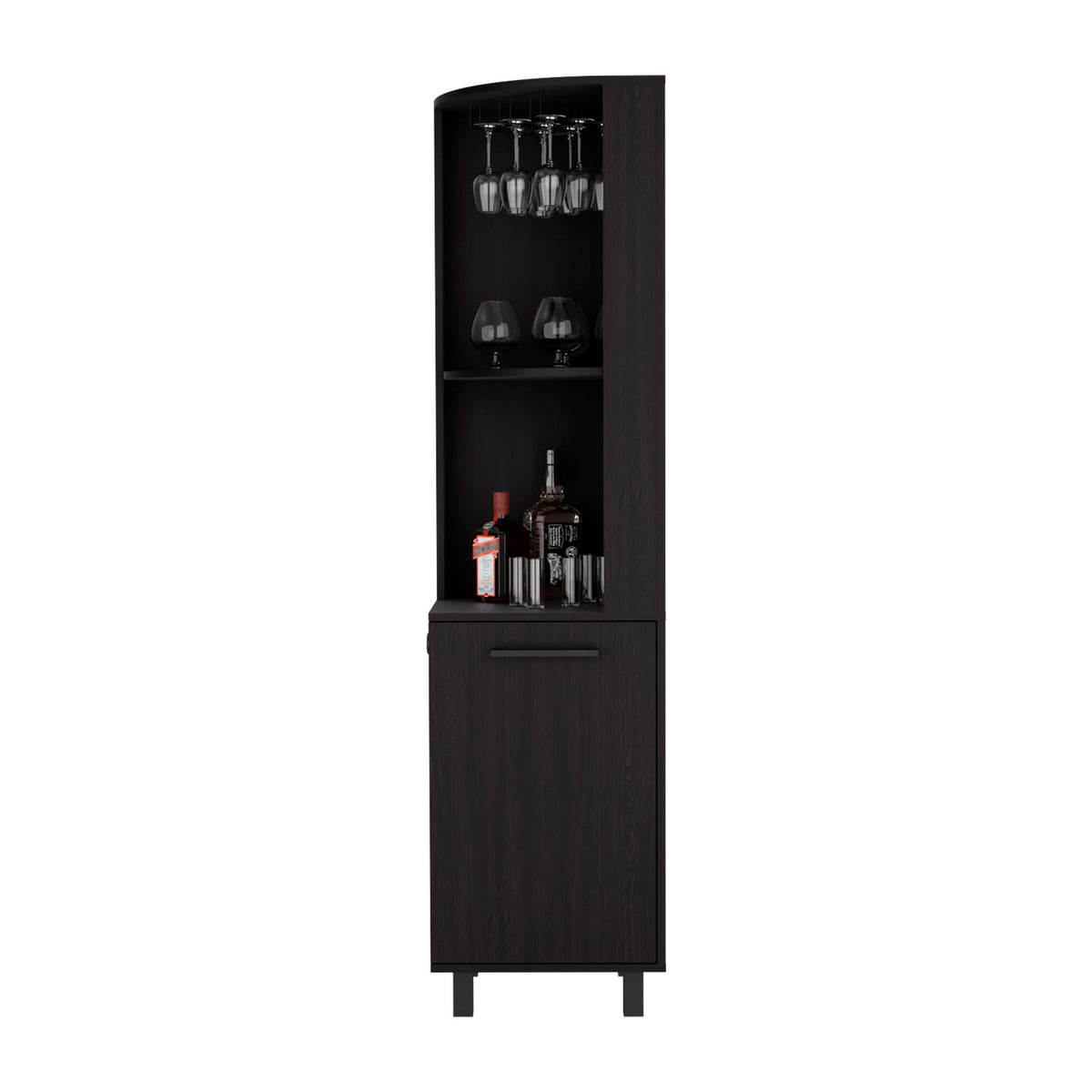 Black Corner Wine Cabinet 17.7" W - 10 Wine Racks