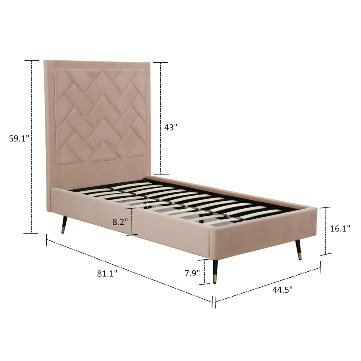 Natural Eucalyptus Twin Bedframe with Headboard