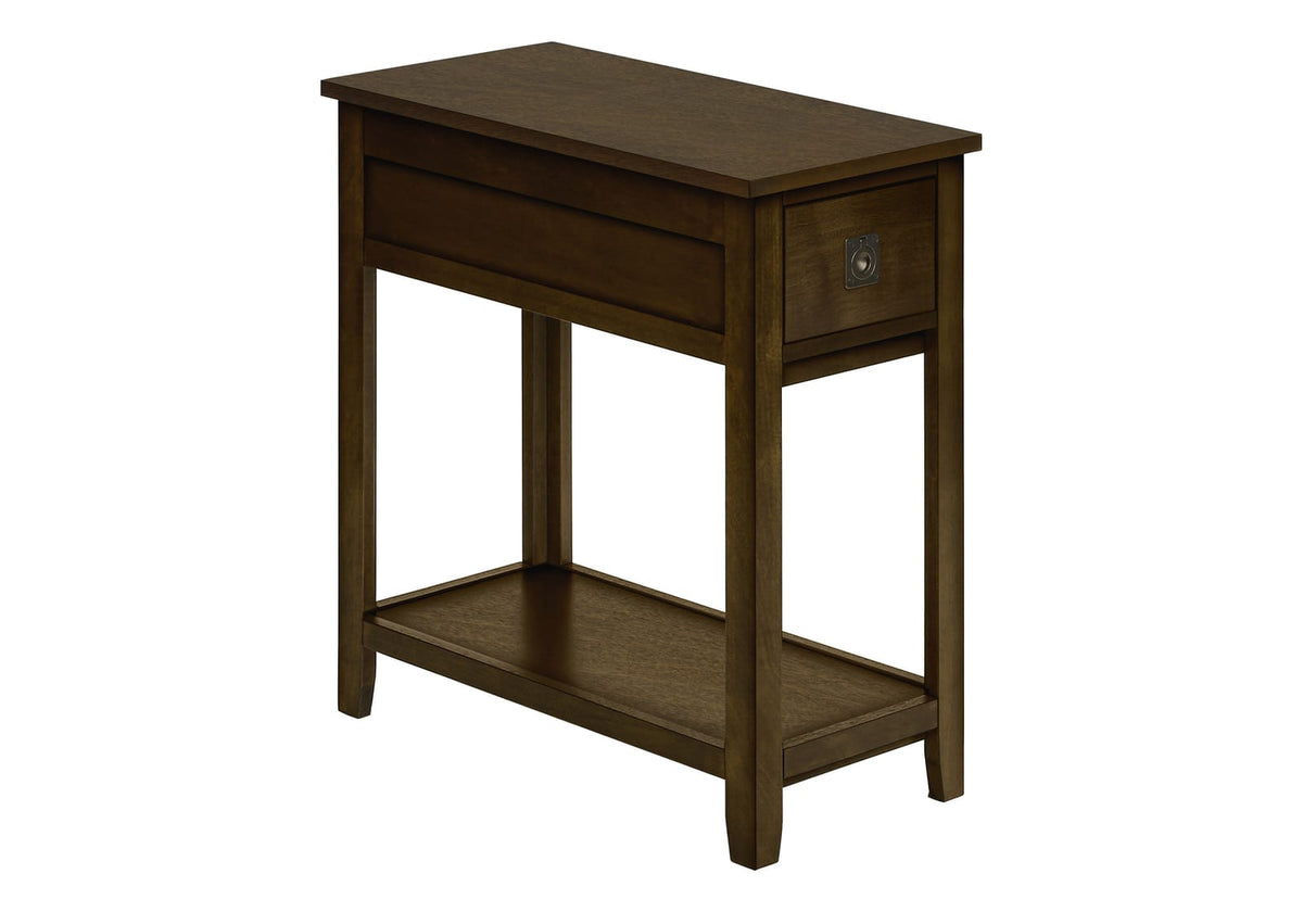 Espresso Accent Table with Storage Drawer - Narrow Design