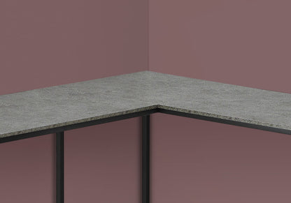 L-Shaped Grey Computer Desk - Corner Office Workstation