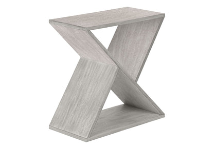 24 Inch Gray Wash MDF Accent Table - Bedroom Nightstand for Living Room