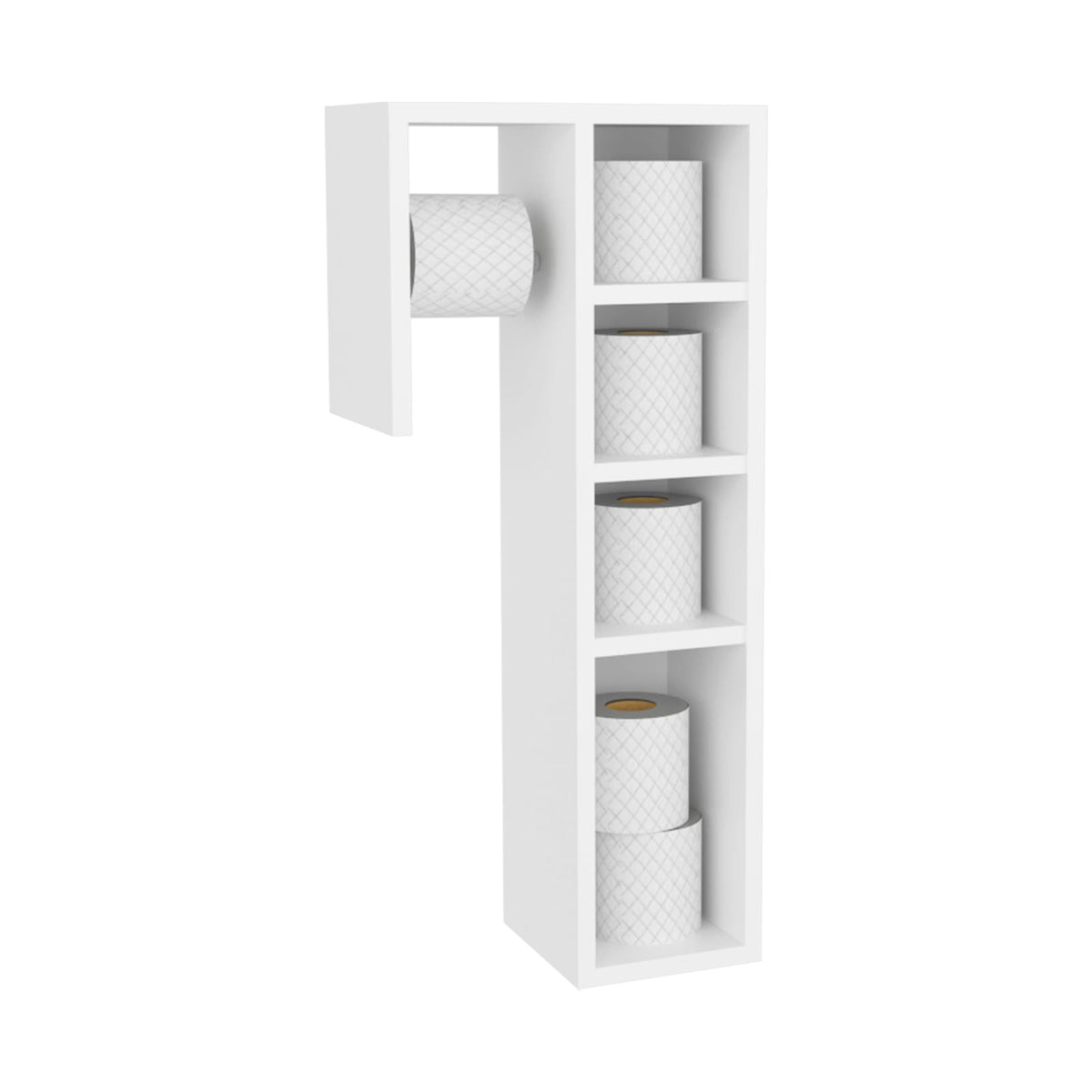 White Bathroom Storage Cabinet - 4 Shelves