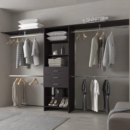 Wengue Modular Closet Organizer System - Dark Brown