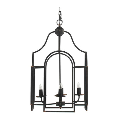 17.3" Black Iron Entryway Chandelier - Kitchen Dining Room Lighting