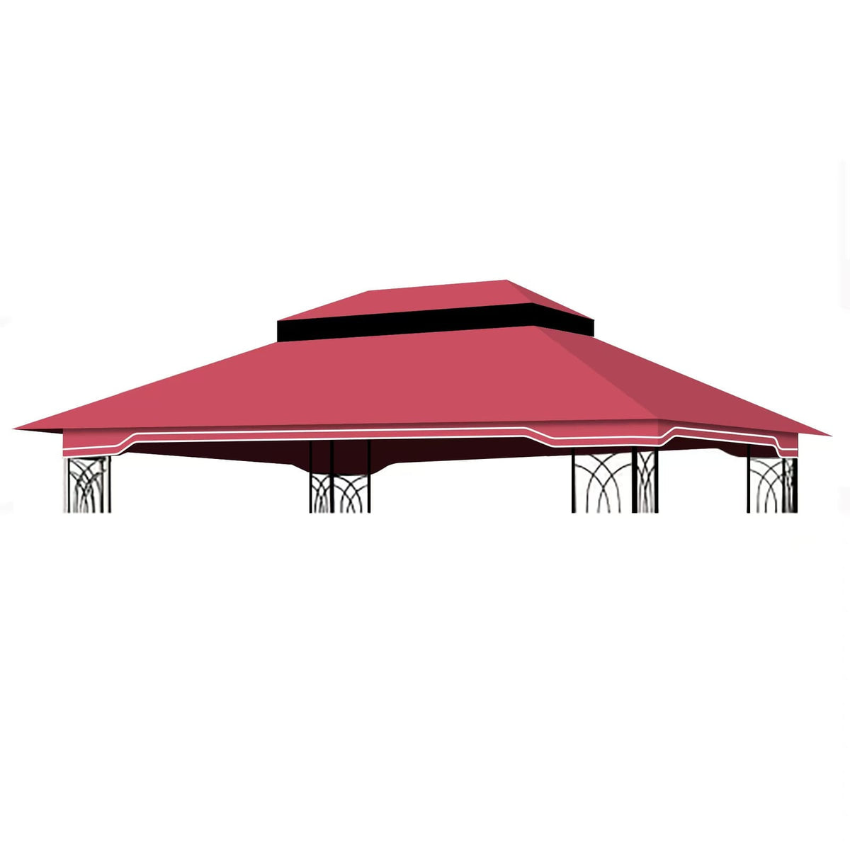 10x12 Red Outdoor Patio Gazebo Canopy Replacement