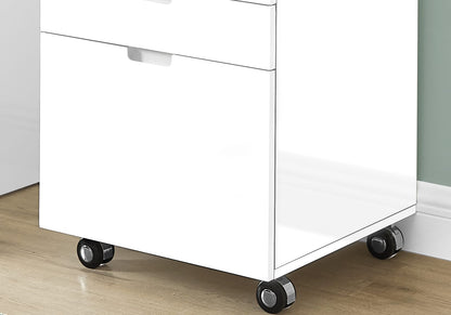 White Rolling File Cabinet - Mobile Storage Drawers, Printer Stand