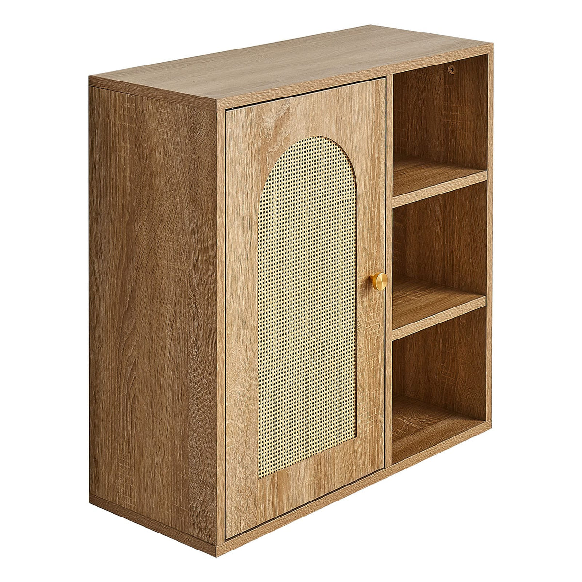 Wood Bathroom Wall Cabinet - Adjustable Shelves, Over Toilet Storage