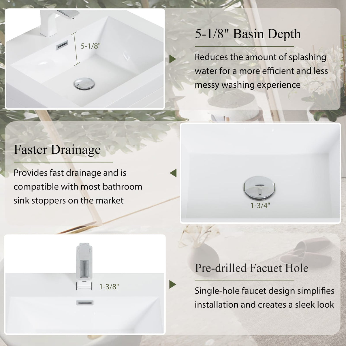 Glossy White Bathroom Vanity - Storage & Sink Unit