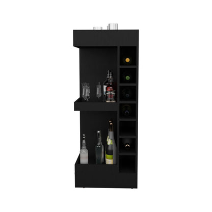 Black Corner Bar Cabinet - 46" Tall Liquor Storage