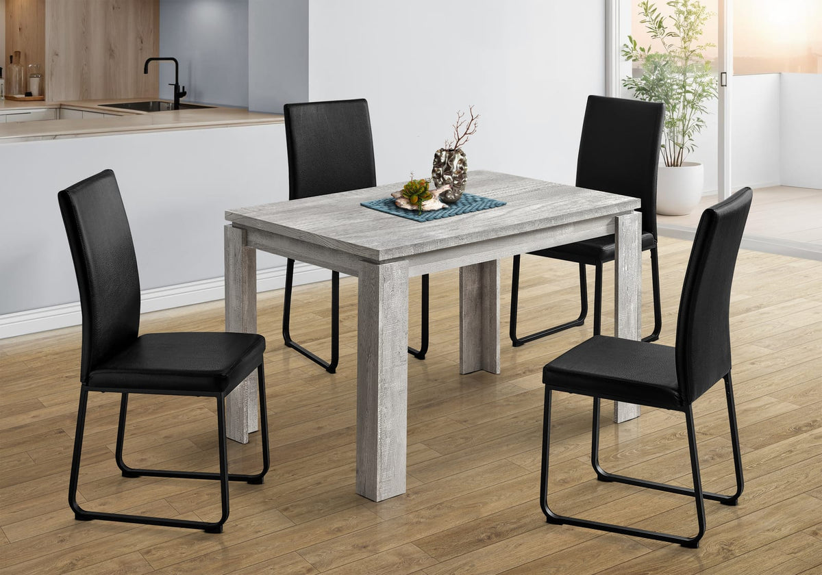 Grey Dining Table - Seats 4, 47 Inch Rectangular for Dining Room