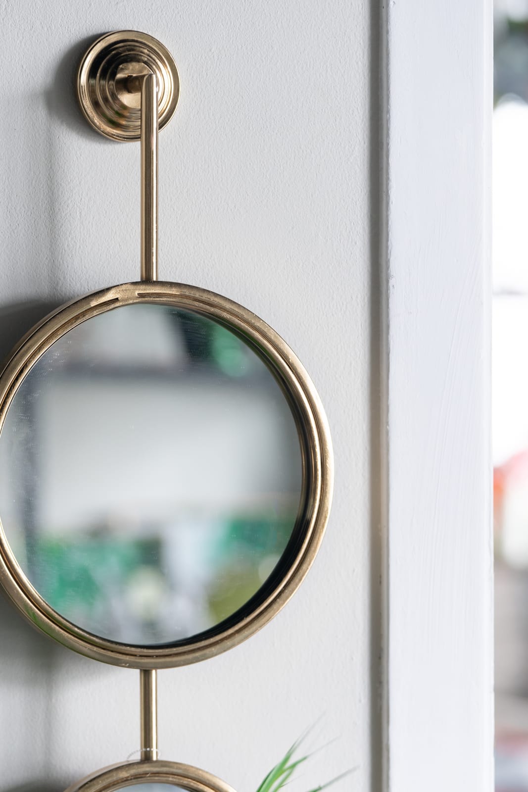 Gold Iron Bathroom Mirror - 11x28.5 Inch Wall Decor