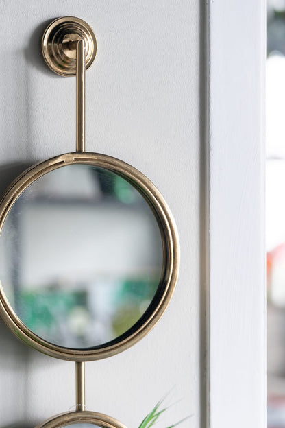 Gold Iron Bathroom Mirror - 11x28.5 Inch Wall Decor