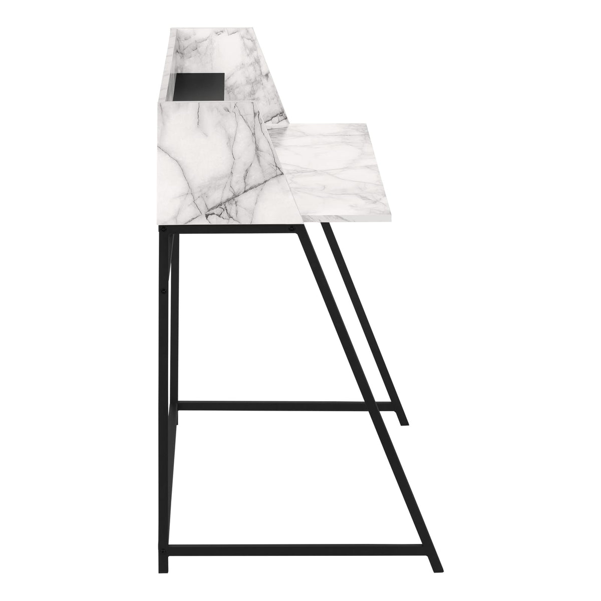 White Computer Desk with Storage Shelves - Home Office Workstation