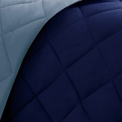 Navy Light Blue Polyester Comforter Set Twin Full Queen