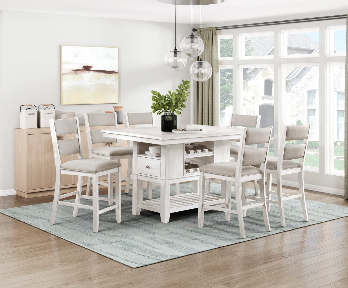 6-Person Rectangular Farmhouse Dining Table - Antique White