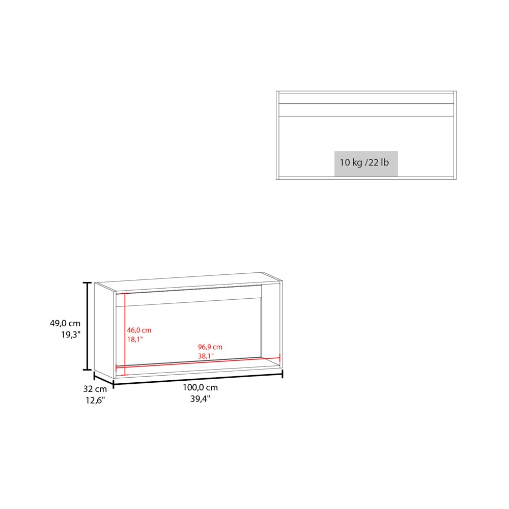 White Kitchen Cabinet - 19.3" Storage Unit for Living Room
