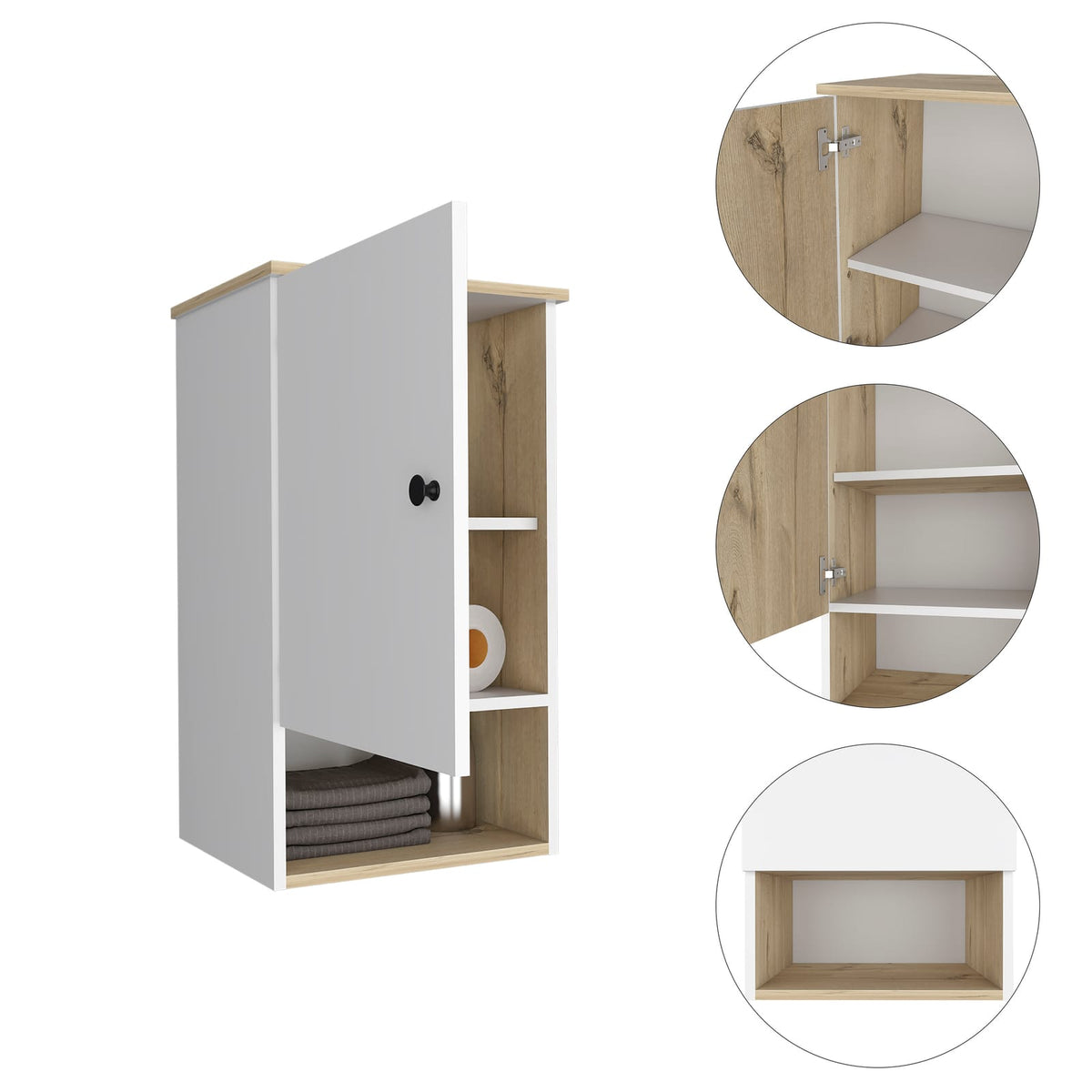 Light Oak Medicine Cabinet - Two Shelf Storage Unit