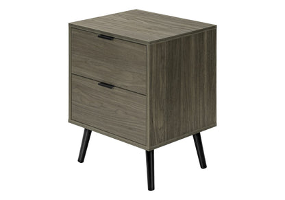 Grey Accent Table - Bedroom Nightstand Storage Drawer for Living Room
