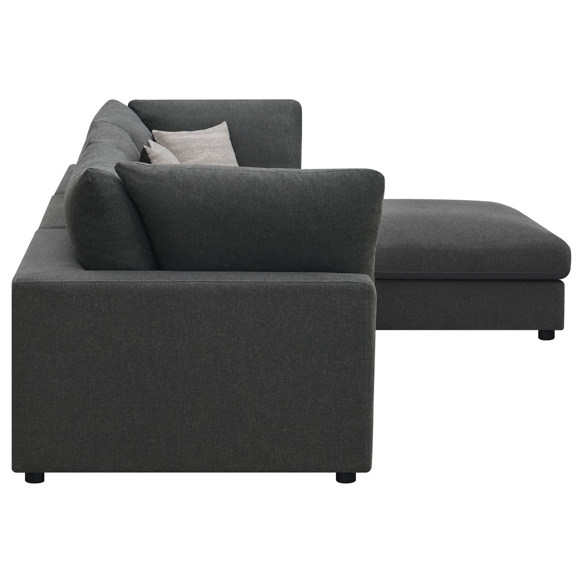 Charcoal Upholstered 4 Seat Sectional Sofa