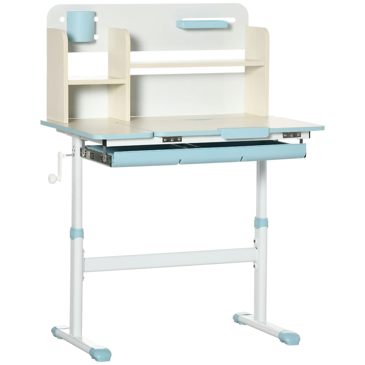 Wooden Kids Study Desk - Height Adjustable, Blue