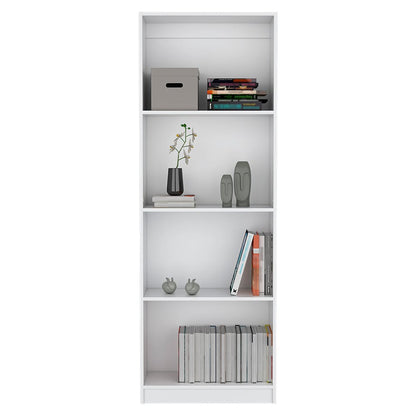 White Bookcase Benzoni - 4 Tier Storage Shelves