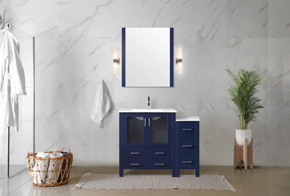 Navy Blue Bathroom Vanity with Storage