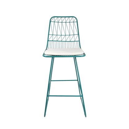 Beige Iron Counter Stools Set of 2 for Patio Outdoor Spaces