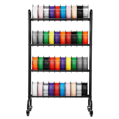 Black Carbon Steel 3D Printer Filament Rack - 4 Tier Storage