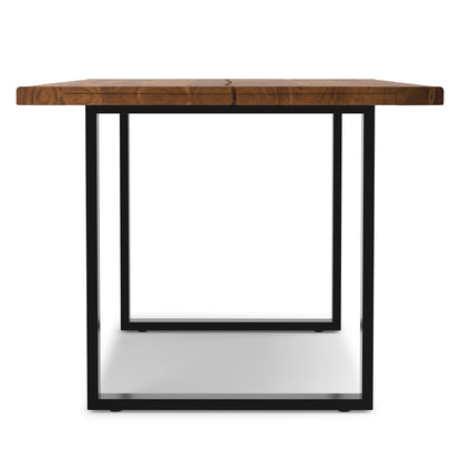 72 Inch Natural Acacia Wood Dining Table - Modern Industrial Style